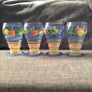 Gibson Bella set a four painted glasses,